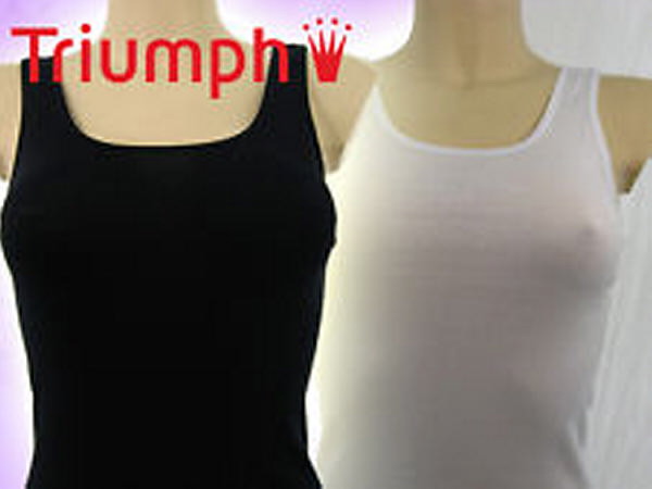 Triumph - Everyday 10055090 Katia vastag pántú trikó Fekete,Fehér